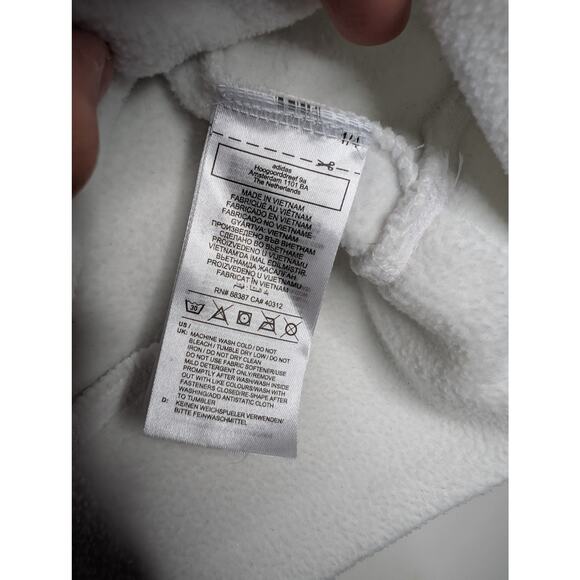 Adidas Women's Quarter Zip Fleece Pullover Small Tan White - Picture 4 of 5